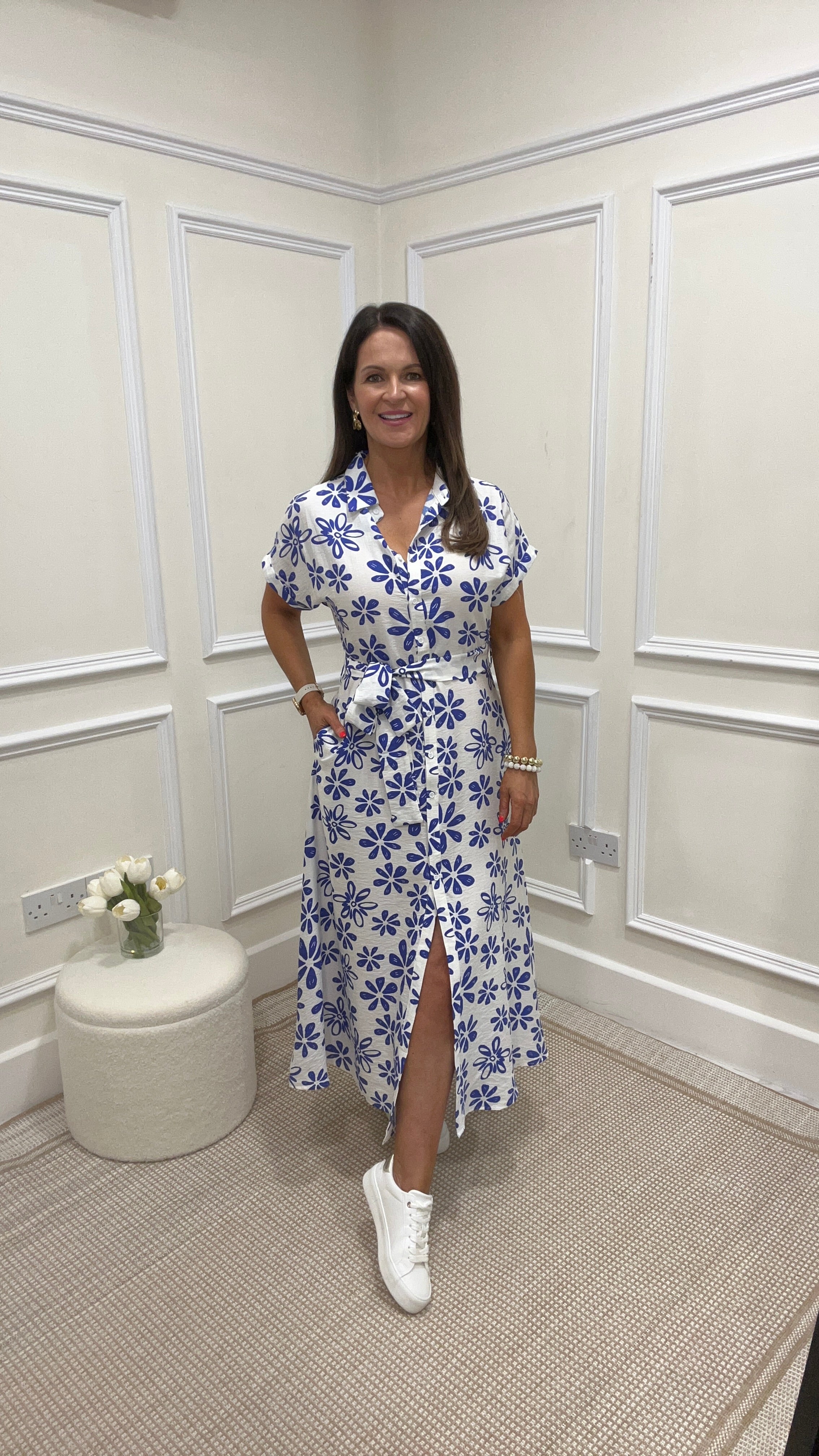 Marina Blue Print Dress