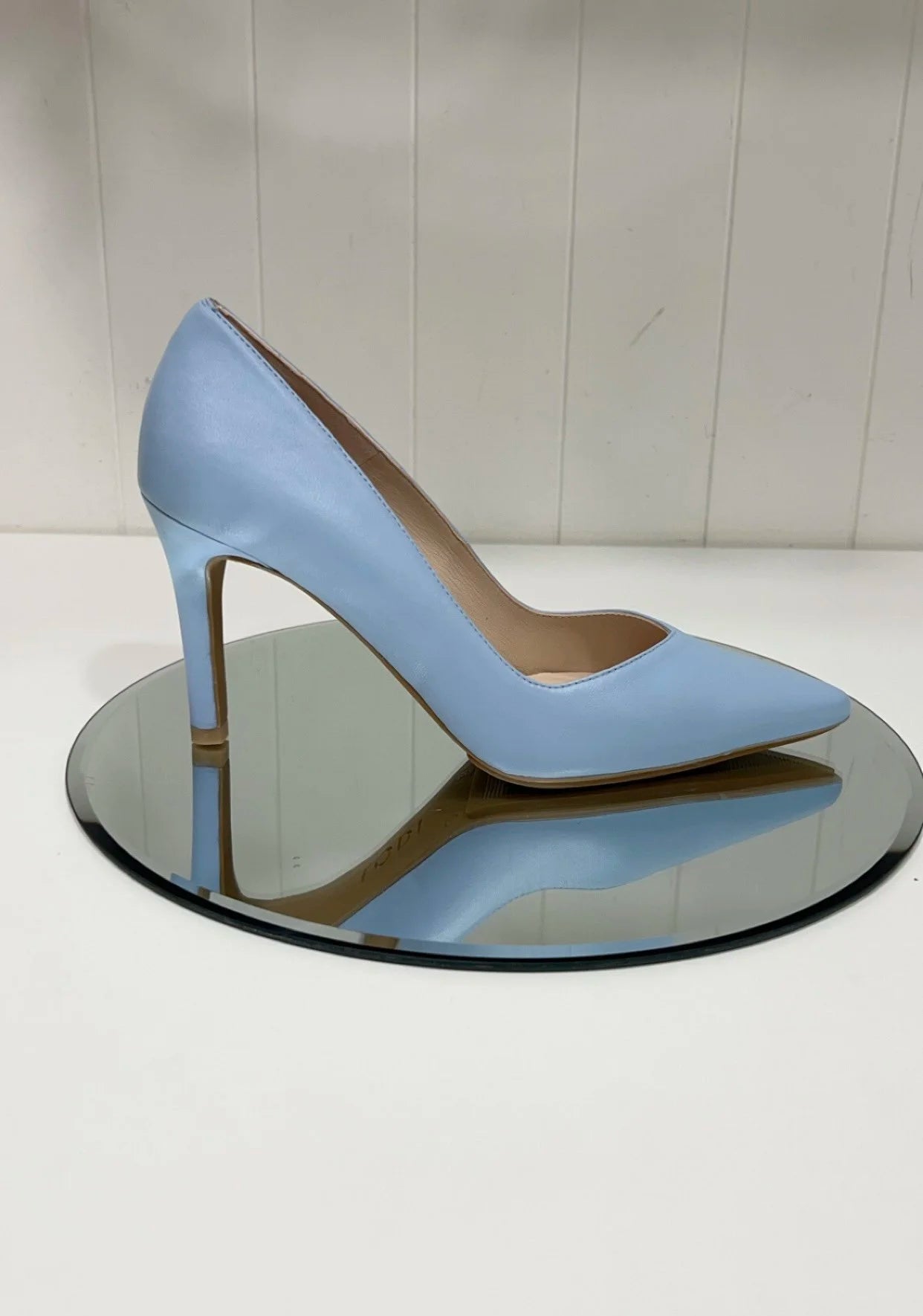 Lodi Powder Blue Rabot Court Shoe