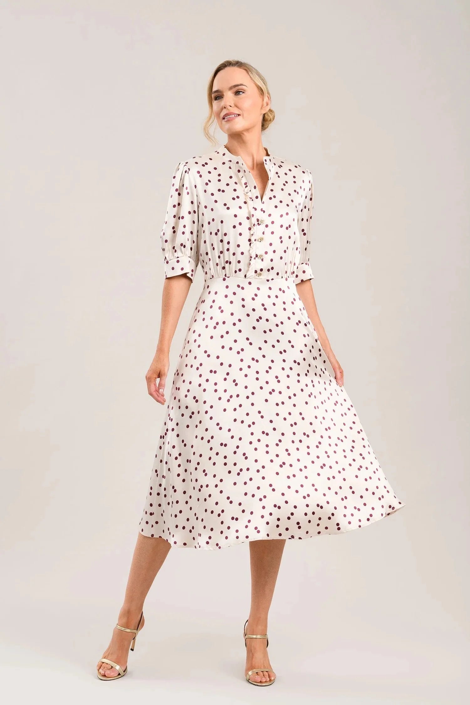 Dove Berry Dot Dress