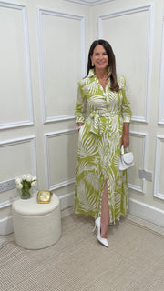 Lily Lime Green Print Dress