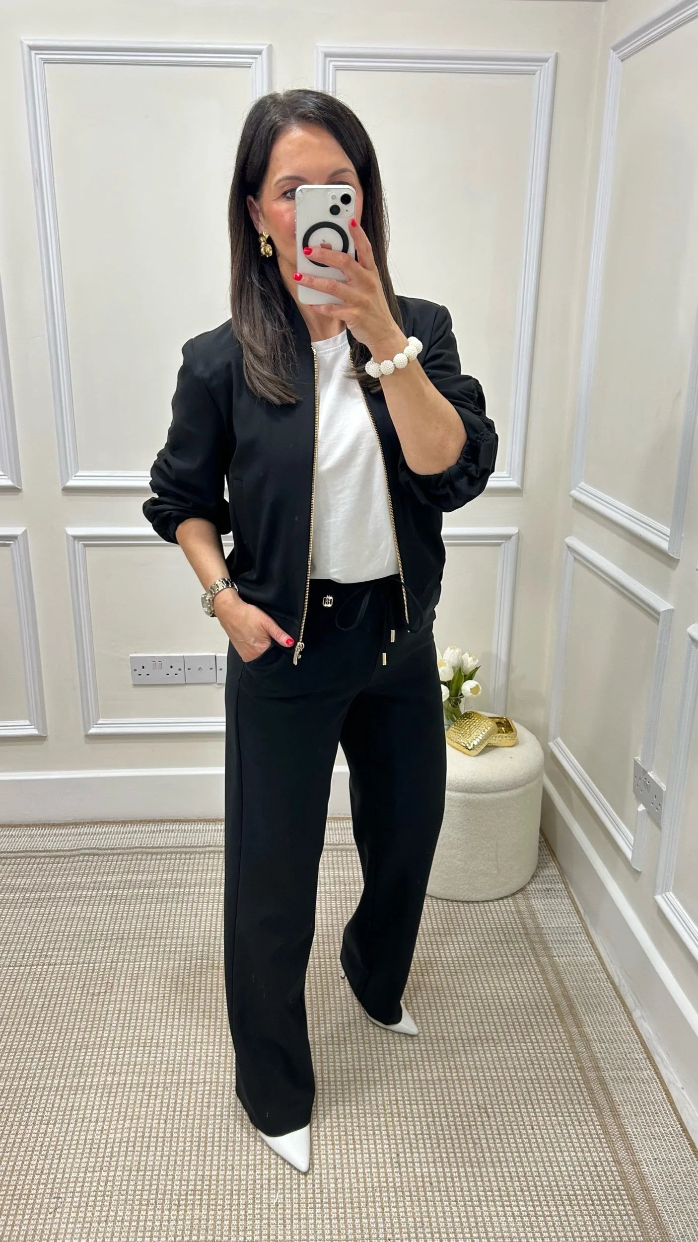 Linda Black Bomber Jacket