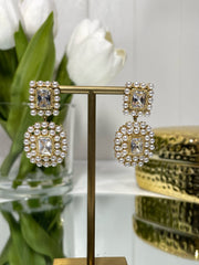 Poppy Pearl And Diamonte Drop Earrings