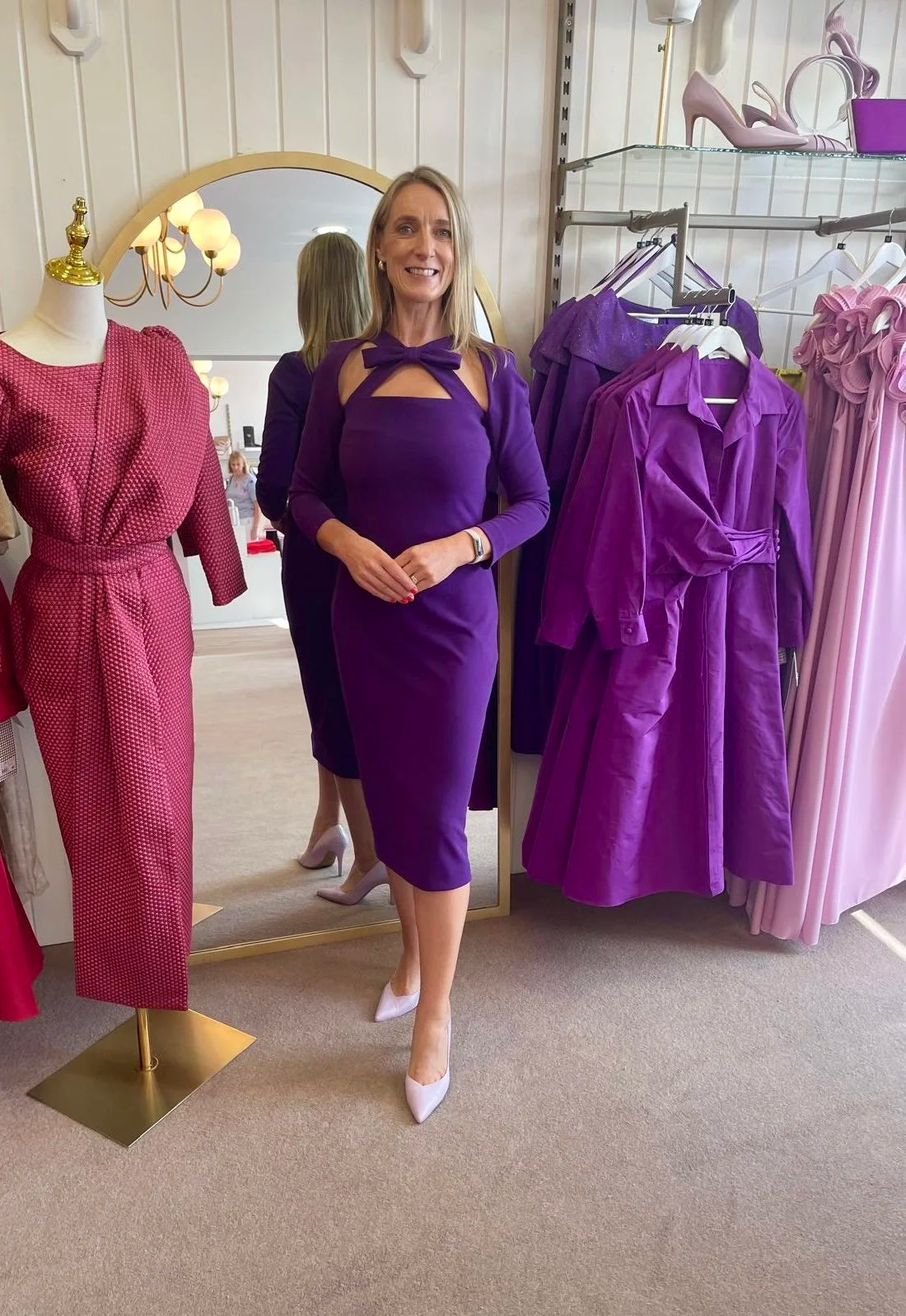 Adrian Purple Bow Dress
