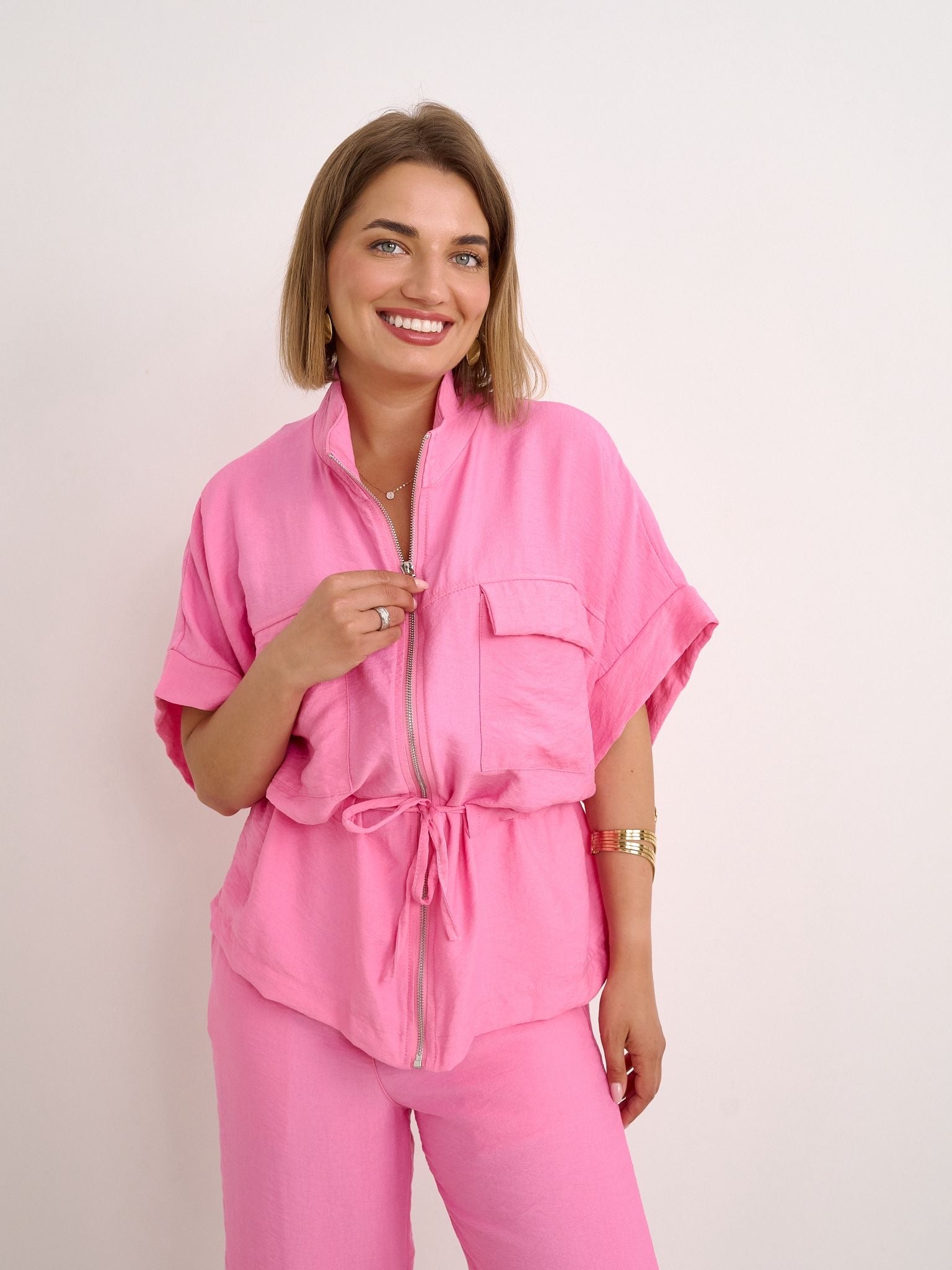 Sadie Pink Zip-Up Co-ord