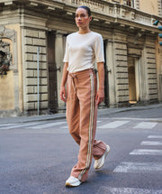Misty Camel Stripe Trousers