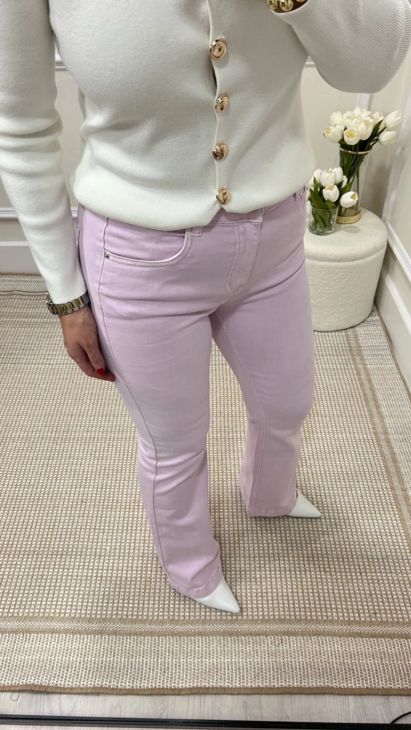 Toxik Boot-Cut Lilac Pink Jeans