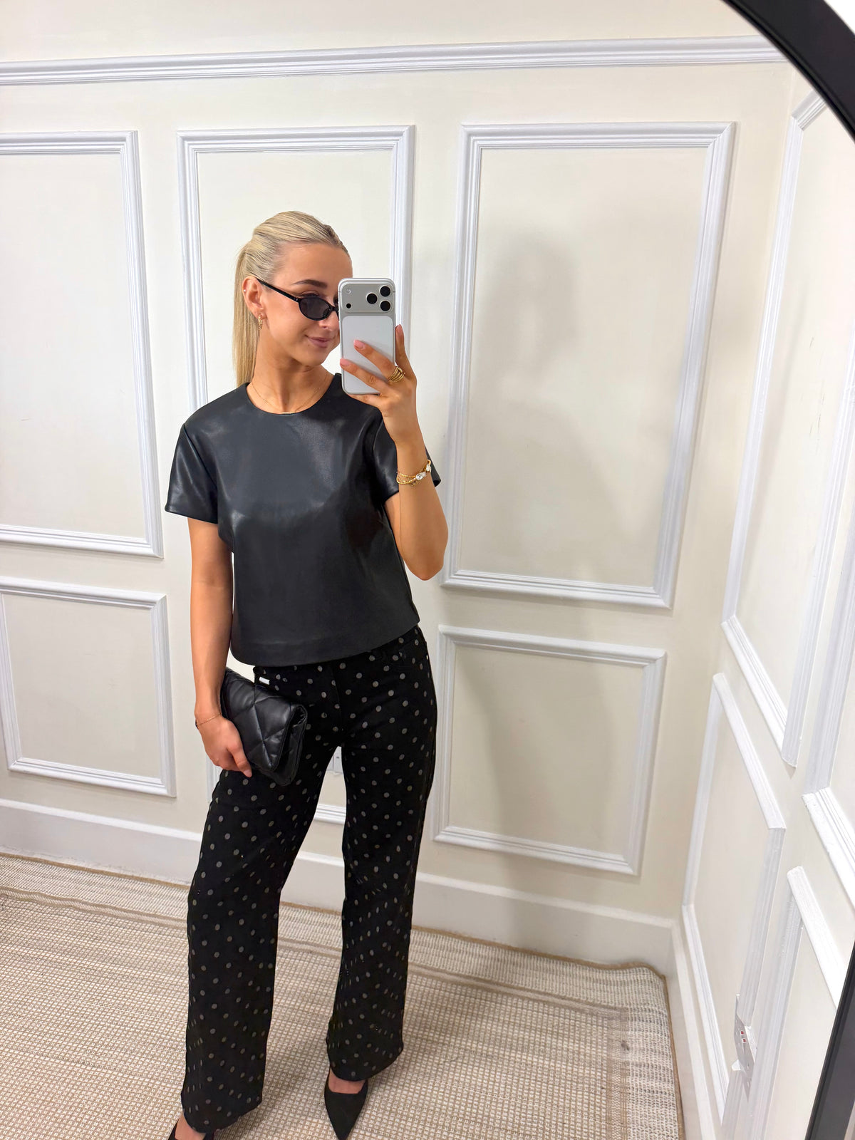 Roxy Black Leather Top