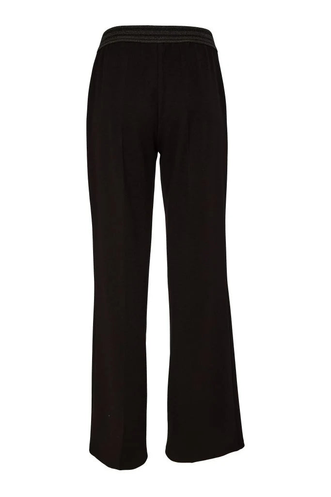 Rita Black Slim Leg Trouser With Elasticated Shimmer Waistband