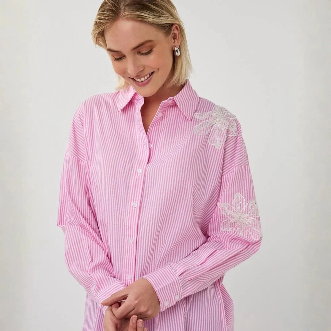 Candy Pink/White Stripe Shirt