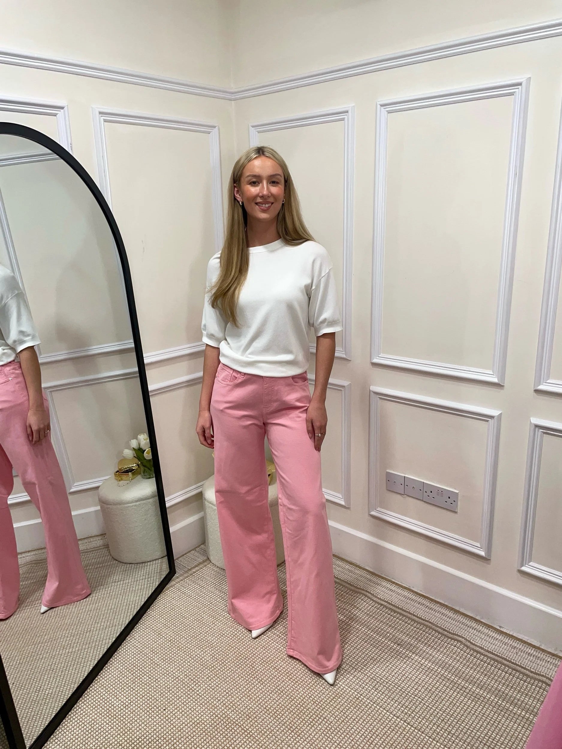 Hailey Coral Pink Jeans