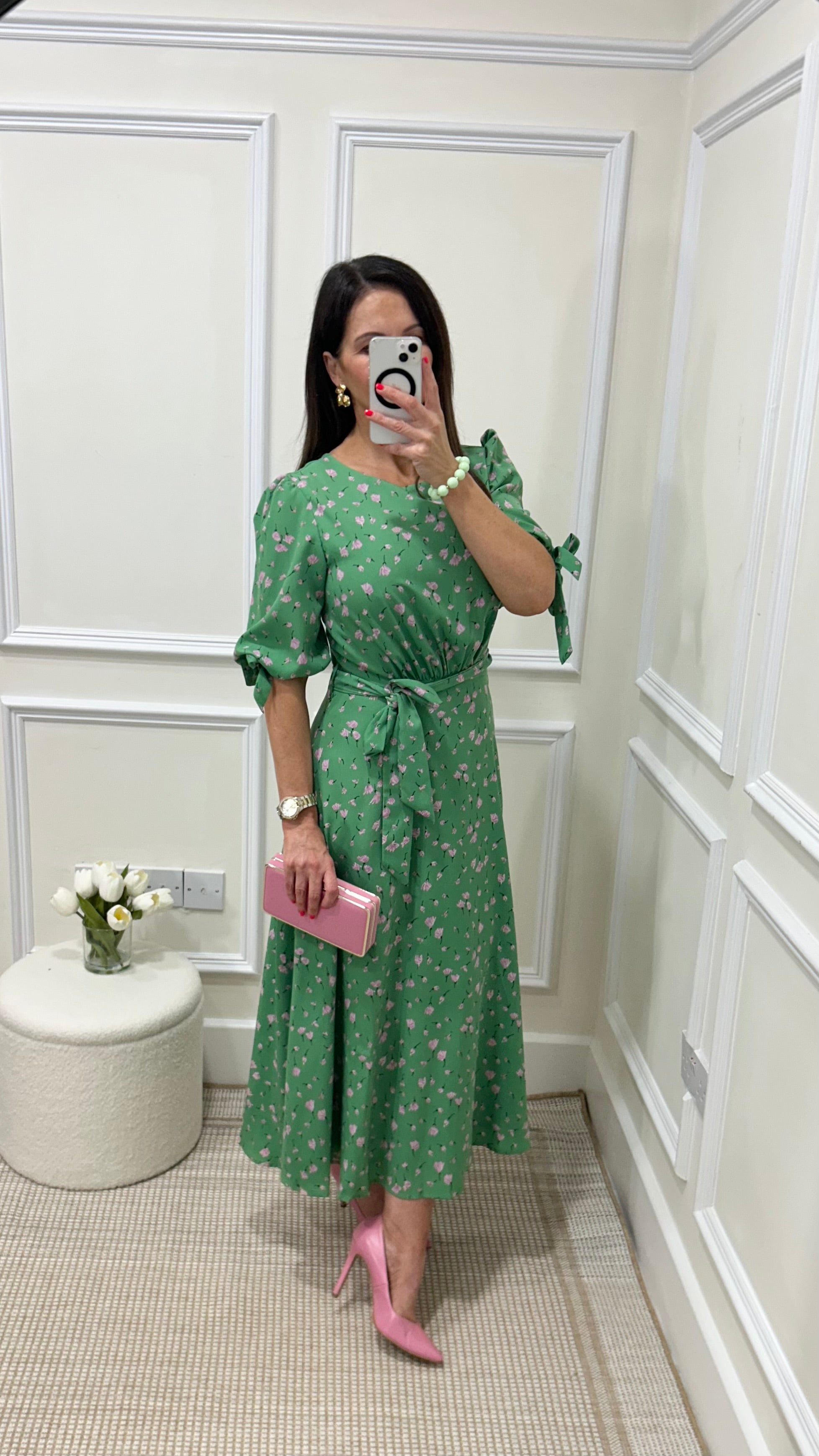 Pixie Floral Green Dress