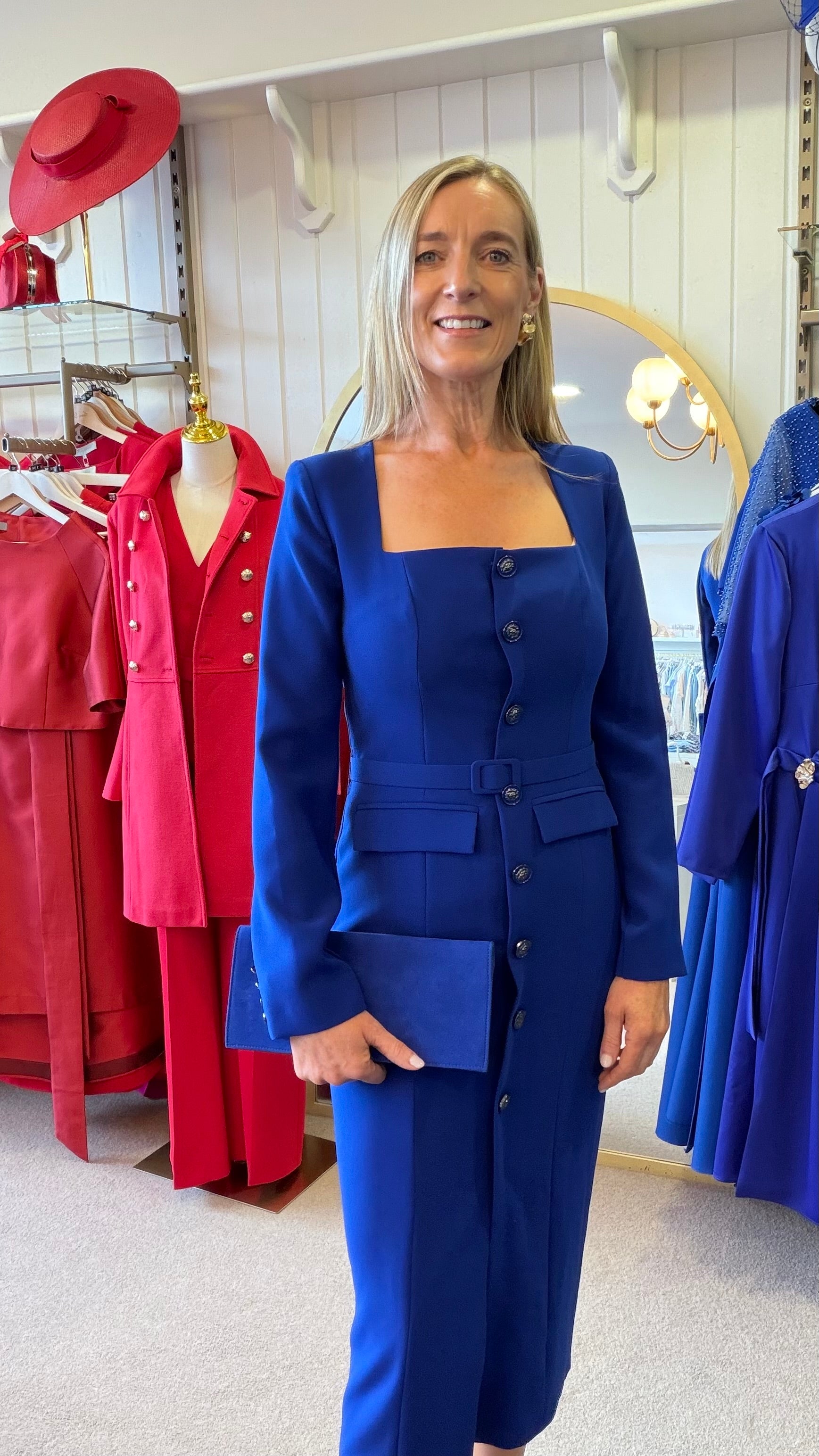 Lucy Royal Blue Belted Dress