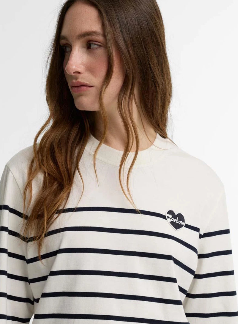Barbour Cloud Harling Striped Long-Sleeved Top