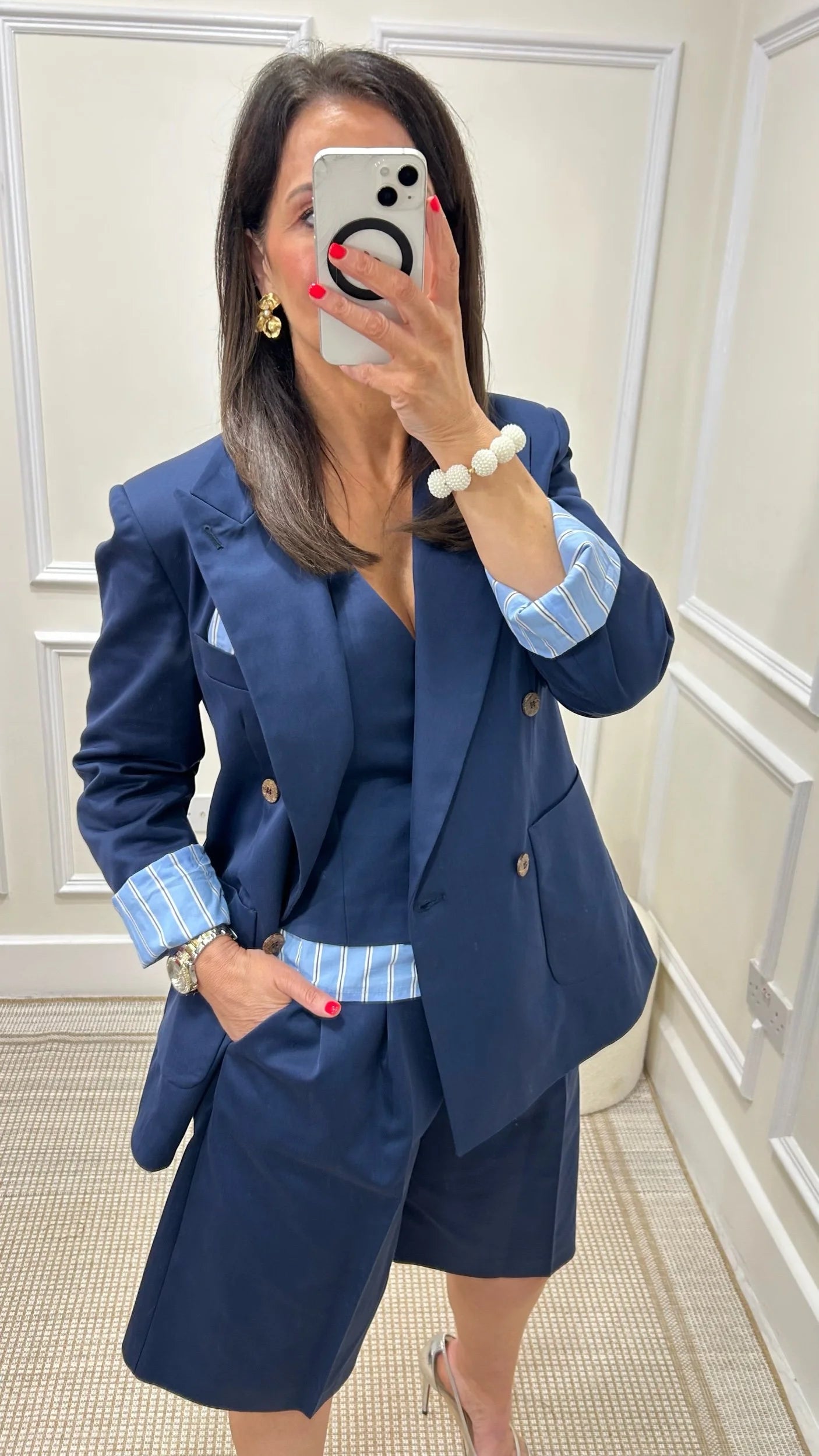 Nia Navy Waistcoat