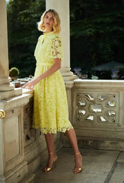 Kellise Yellow Lace Dress