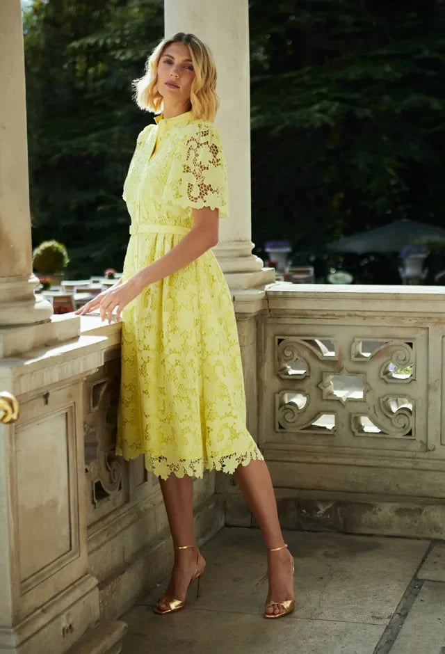Kellise Yellow Lace Dress