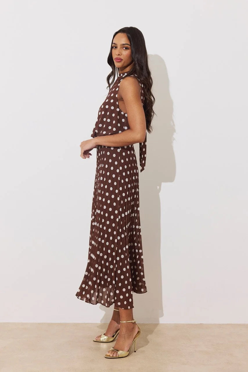 Milly Brown Polka Dot Dress