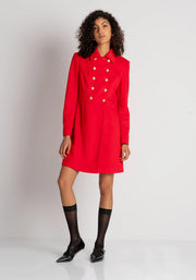 Annie Red Short Double-Breasted Coat