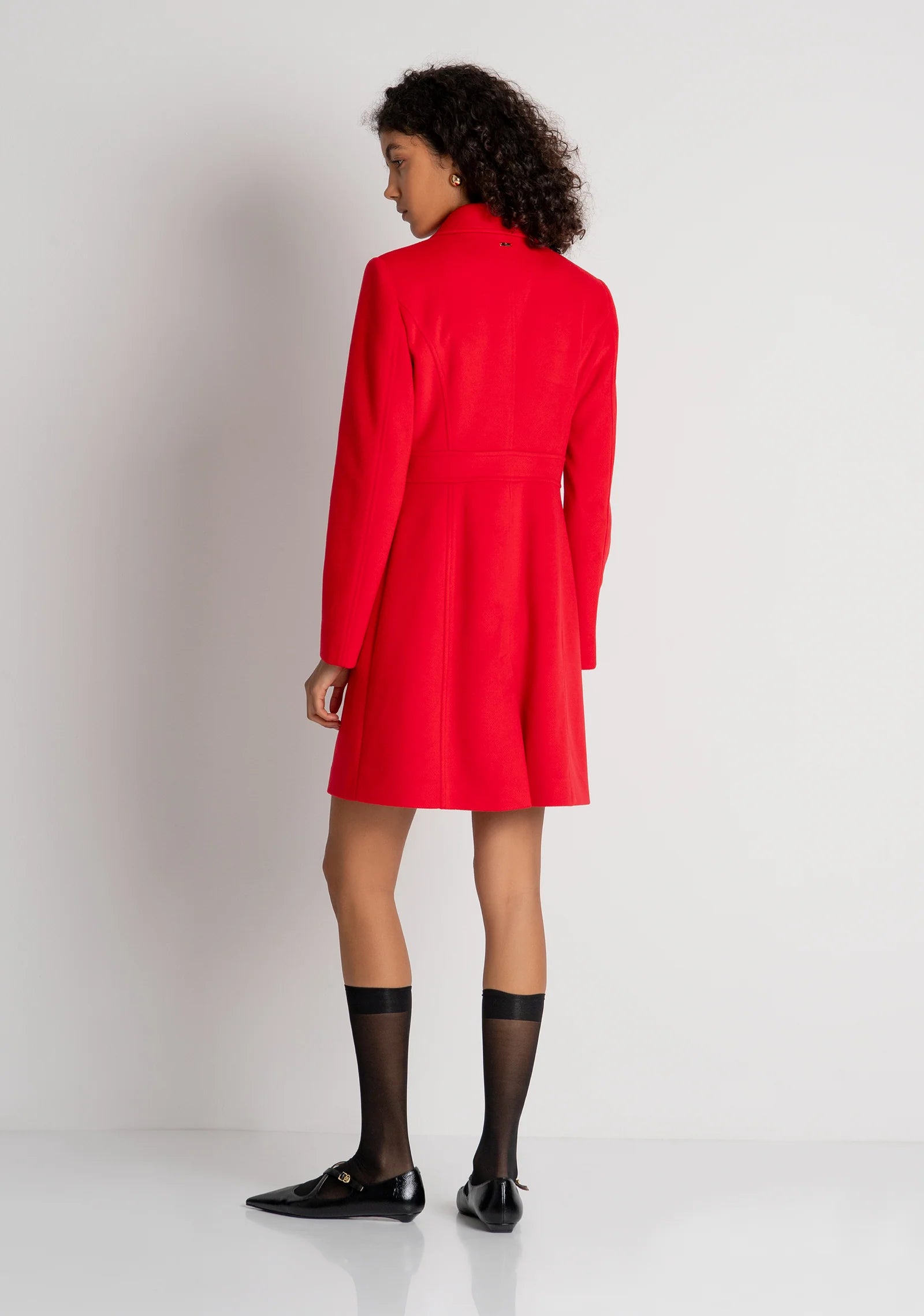 Annie Red Short Double-Breasted Coat
