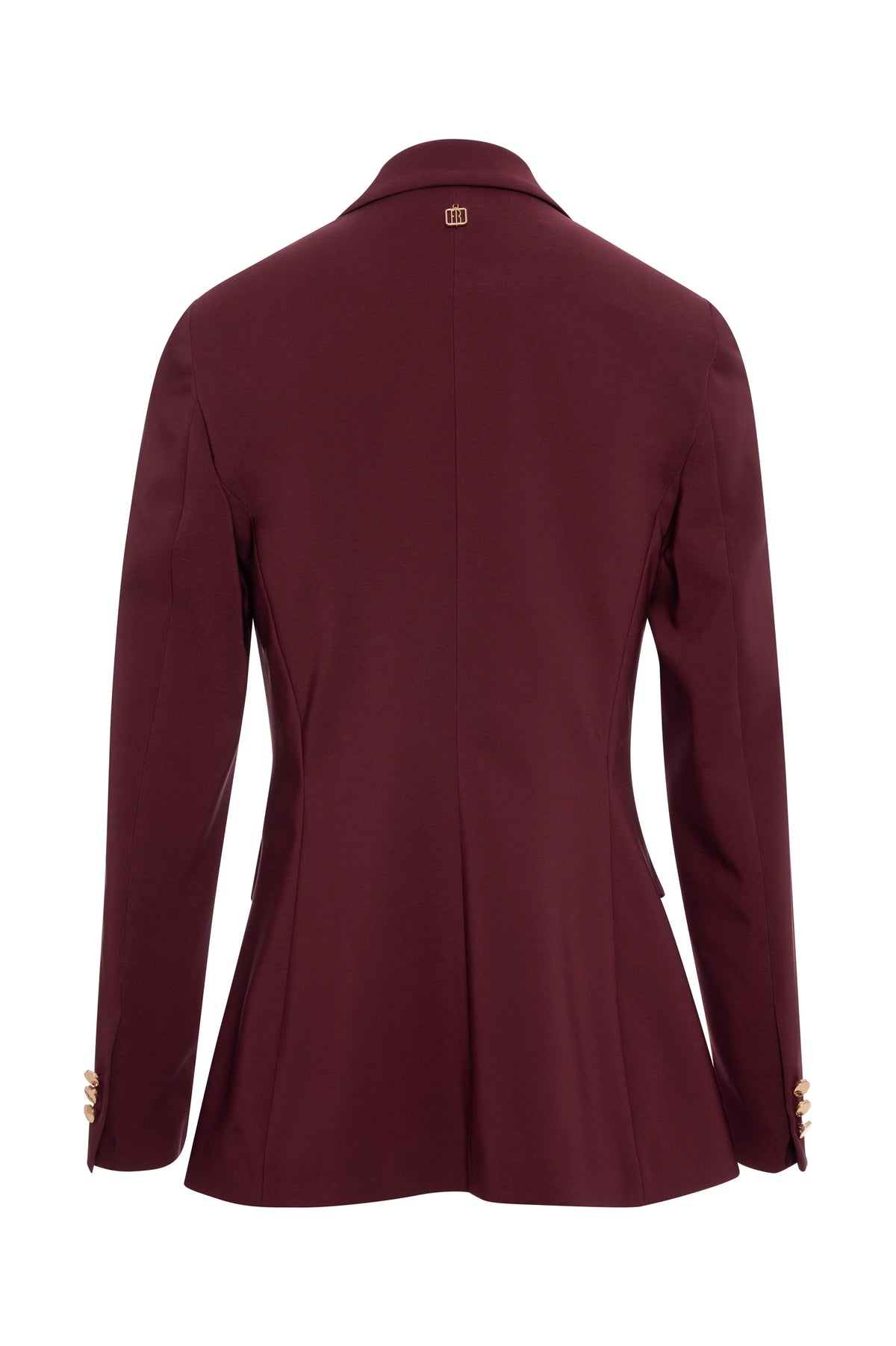 Tia Burgundy Single-Breasted Blazer