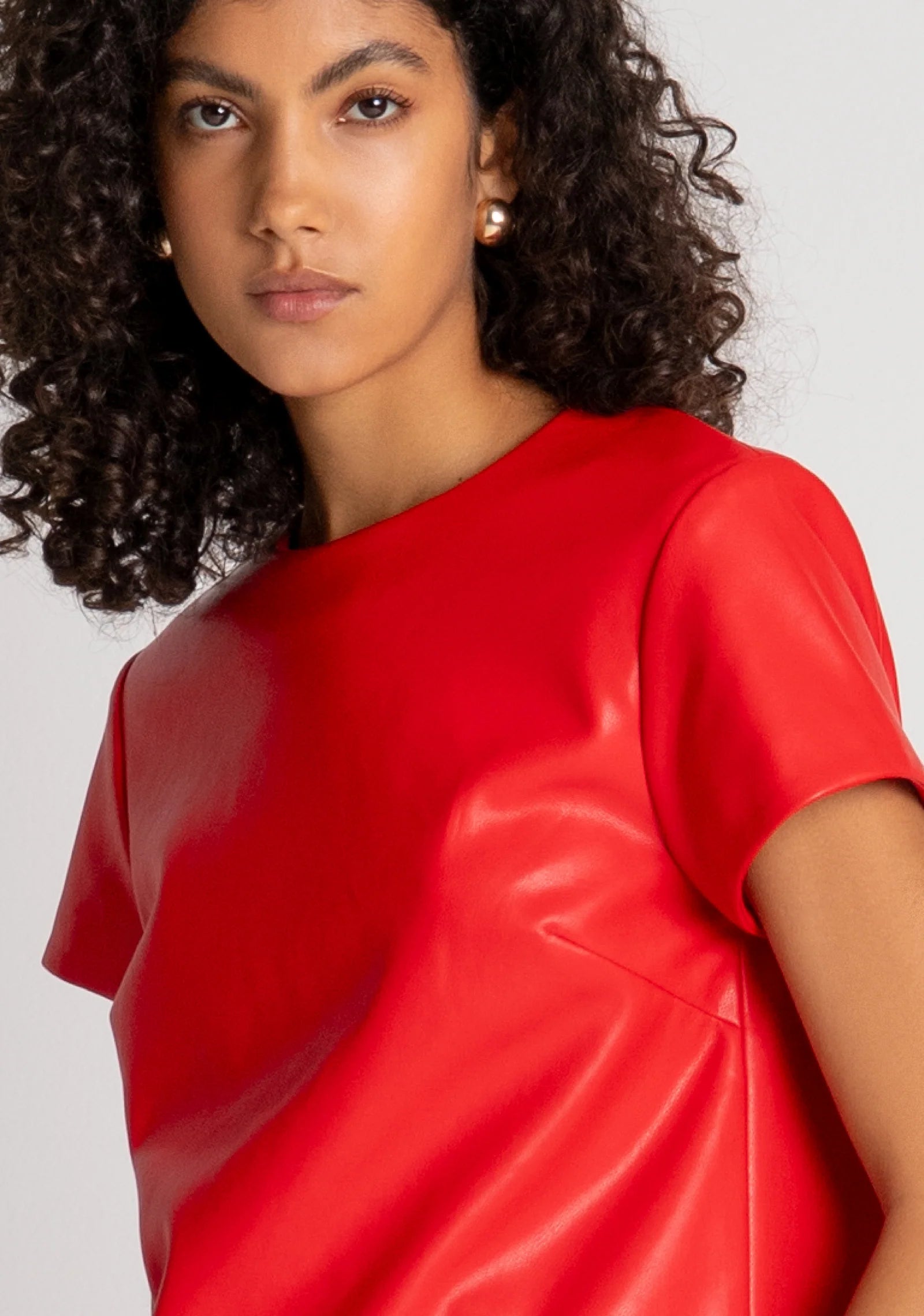Roxy Red Leather Top