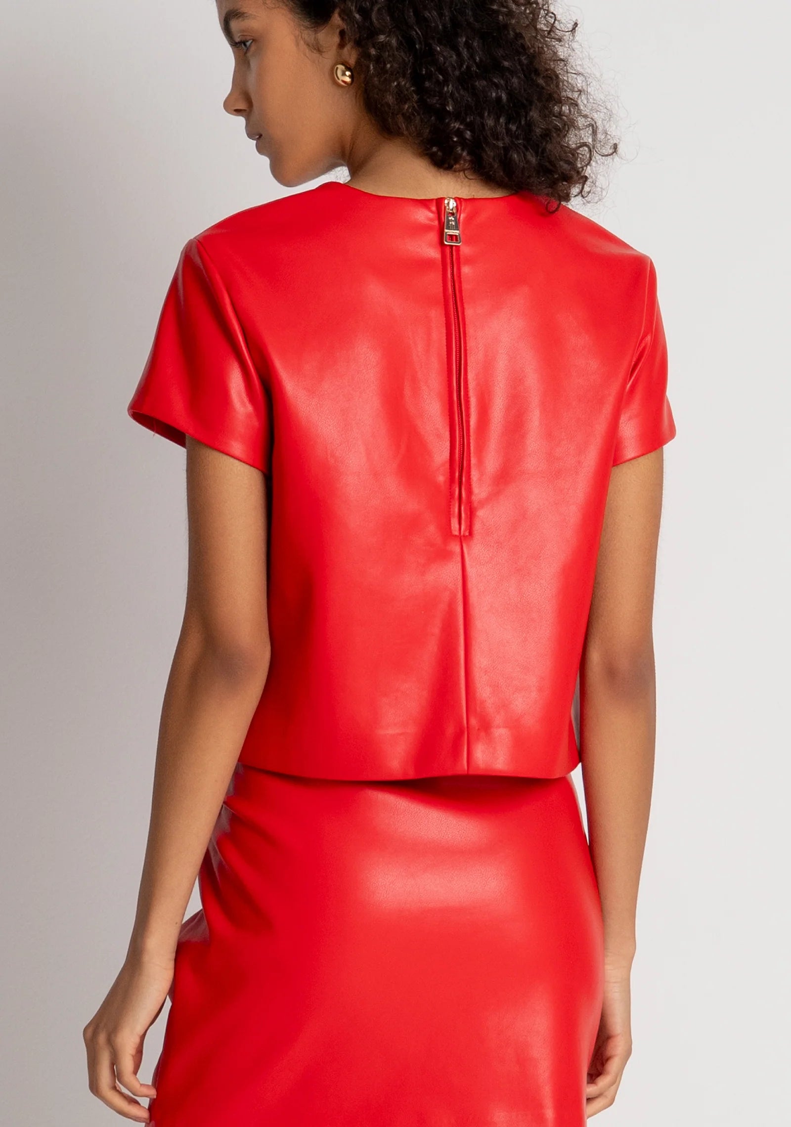 Roxy Red Leather Top