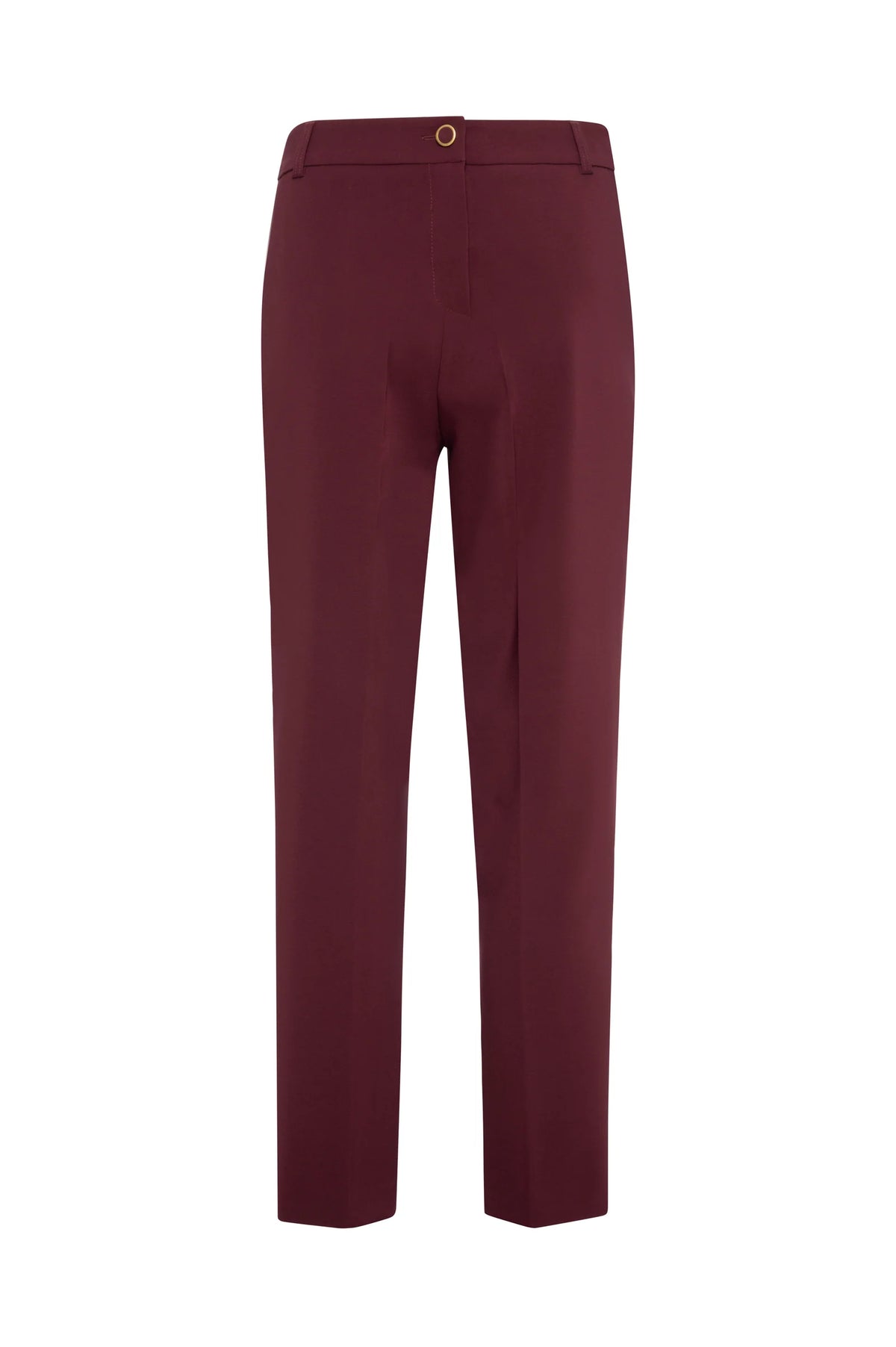 Helen Burgundy Straight Slim Chino Trouser