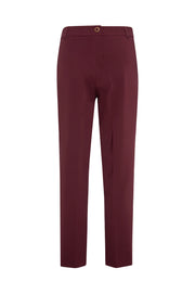 Helen Burgundy Straight Slim Chino Trouser