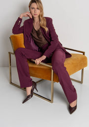 Jane Burgundy Bootcut Chino Trouser