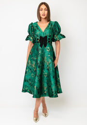 Callie Metallic Emerald Dress