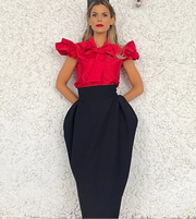 AndTate Chrissy Pomegranate Red Top