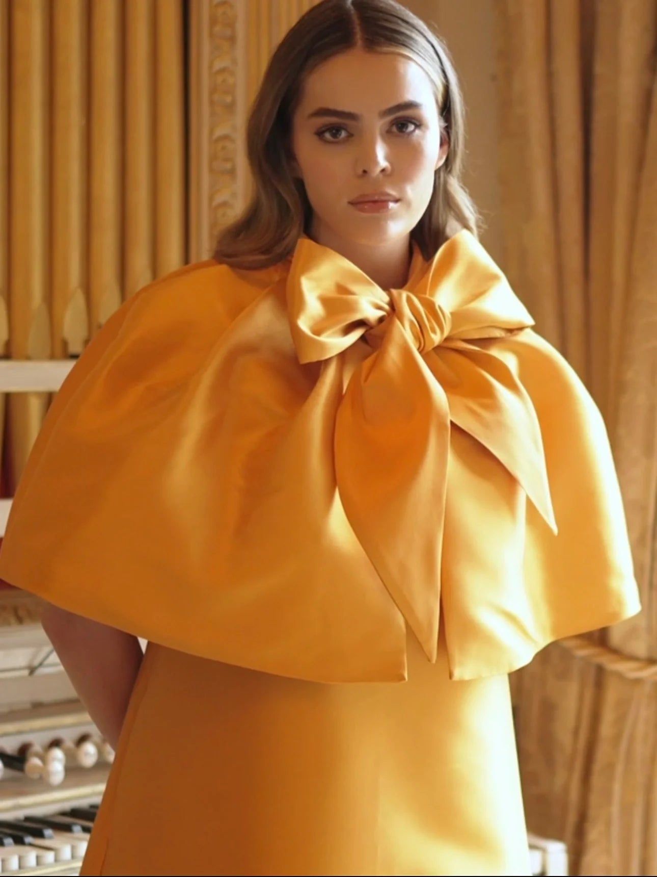 Roisin Linnane Nori Tangerine Bow Dress
