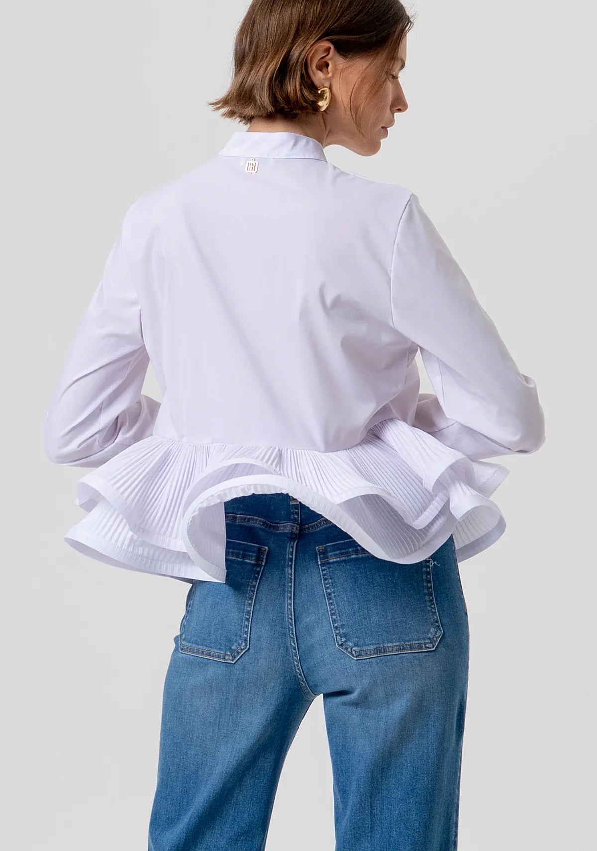 Carly White Frill Shirt