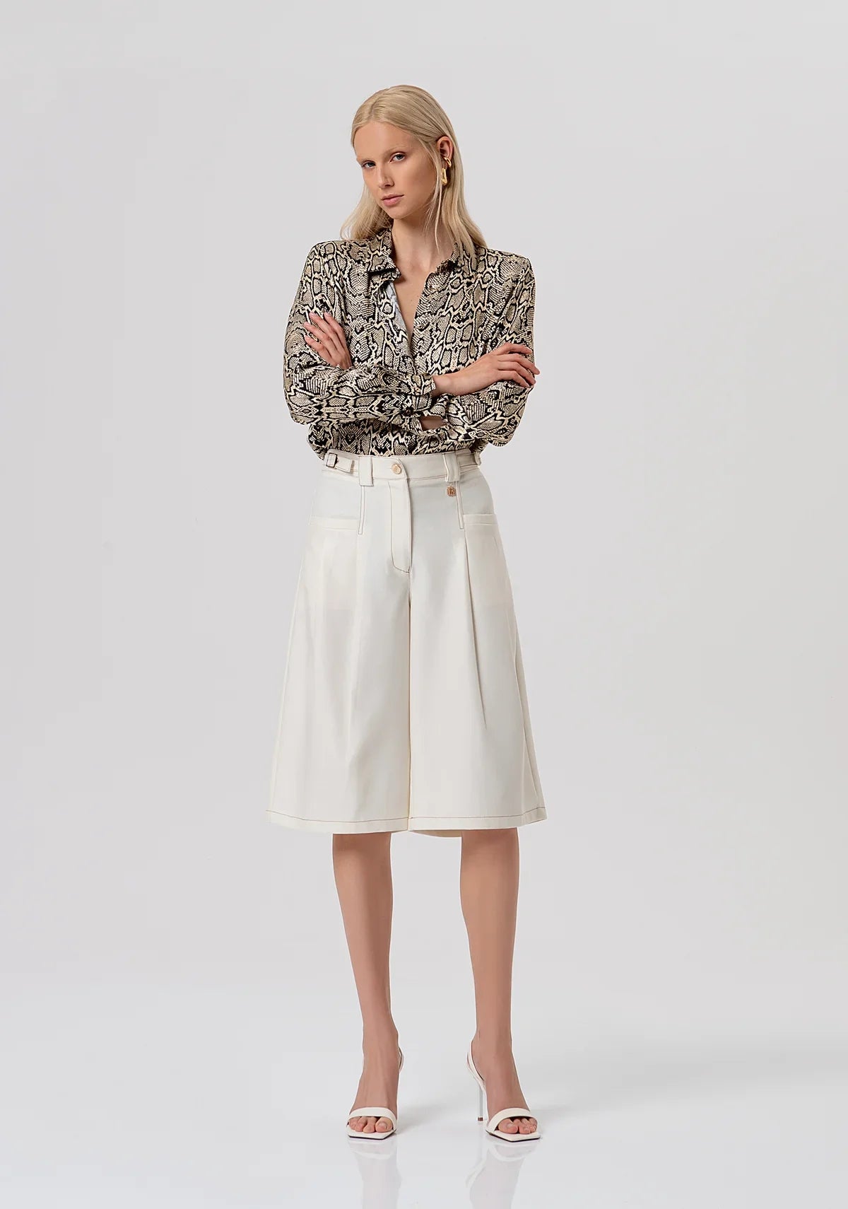 Annie Cream Bermuda Shorts