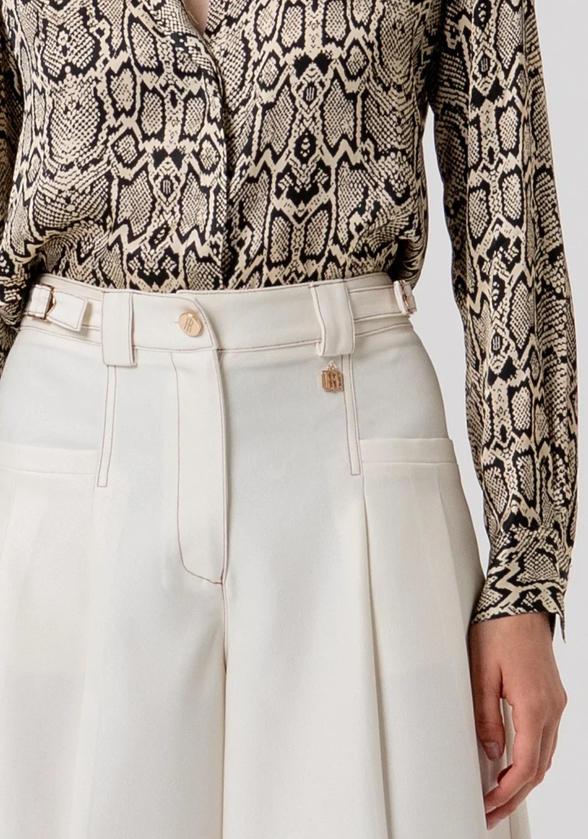 Annie Cream Bermuda Shorts