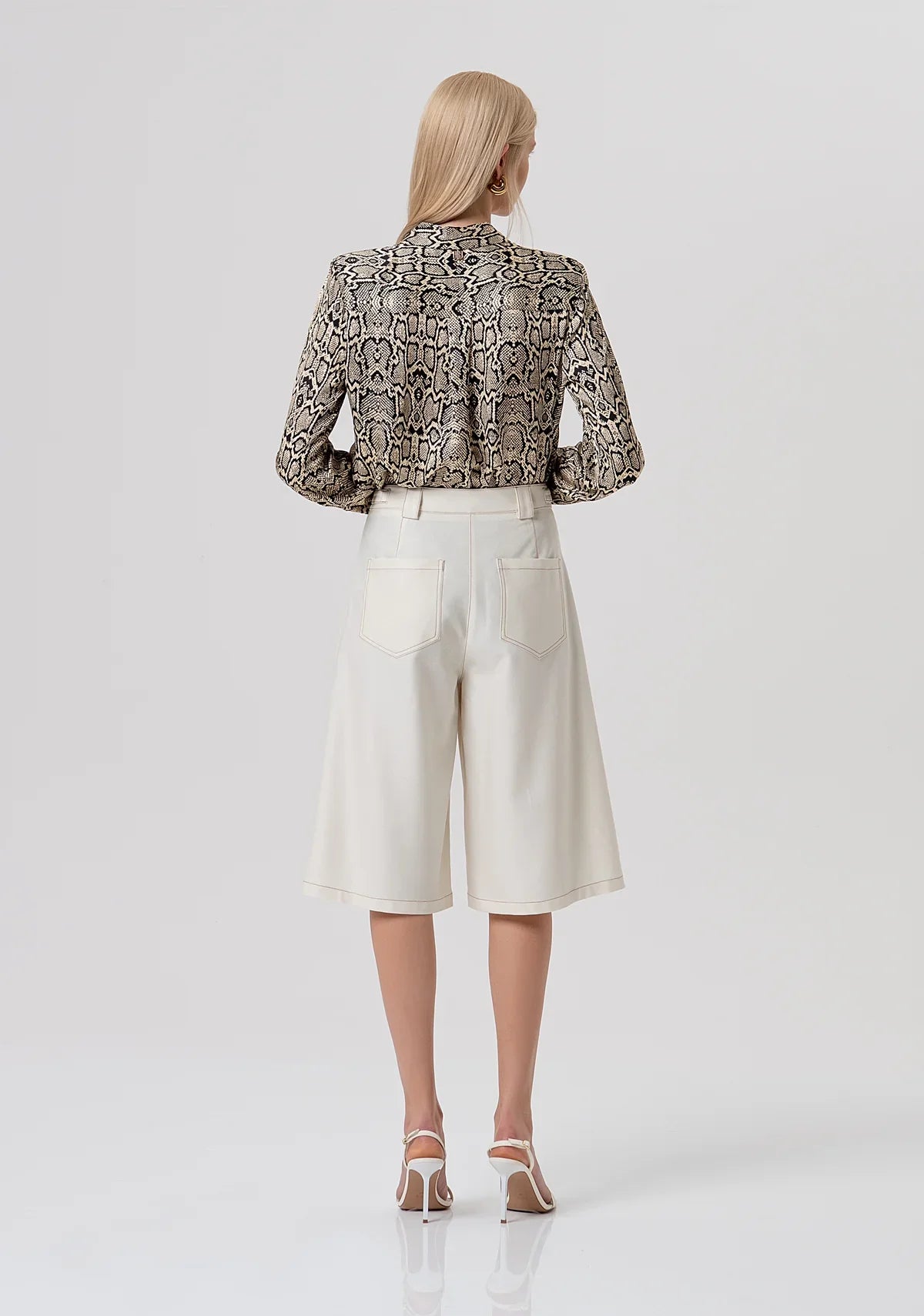 Annie Cream Bermuda Shorts