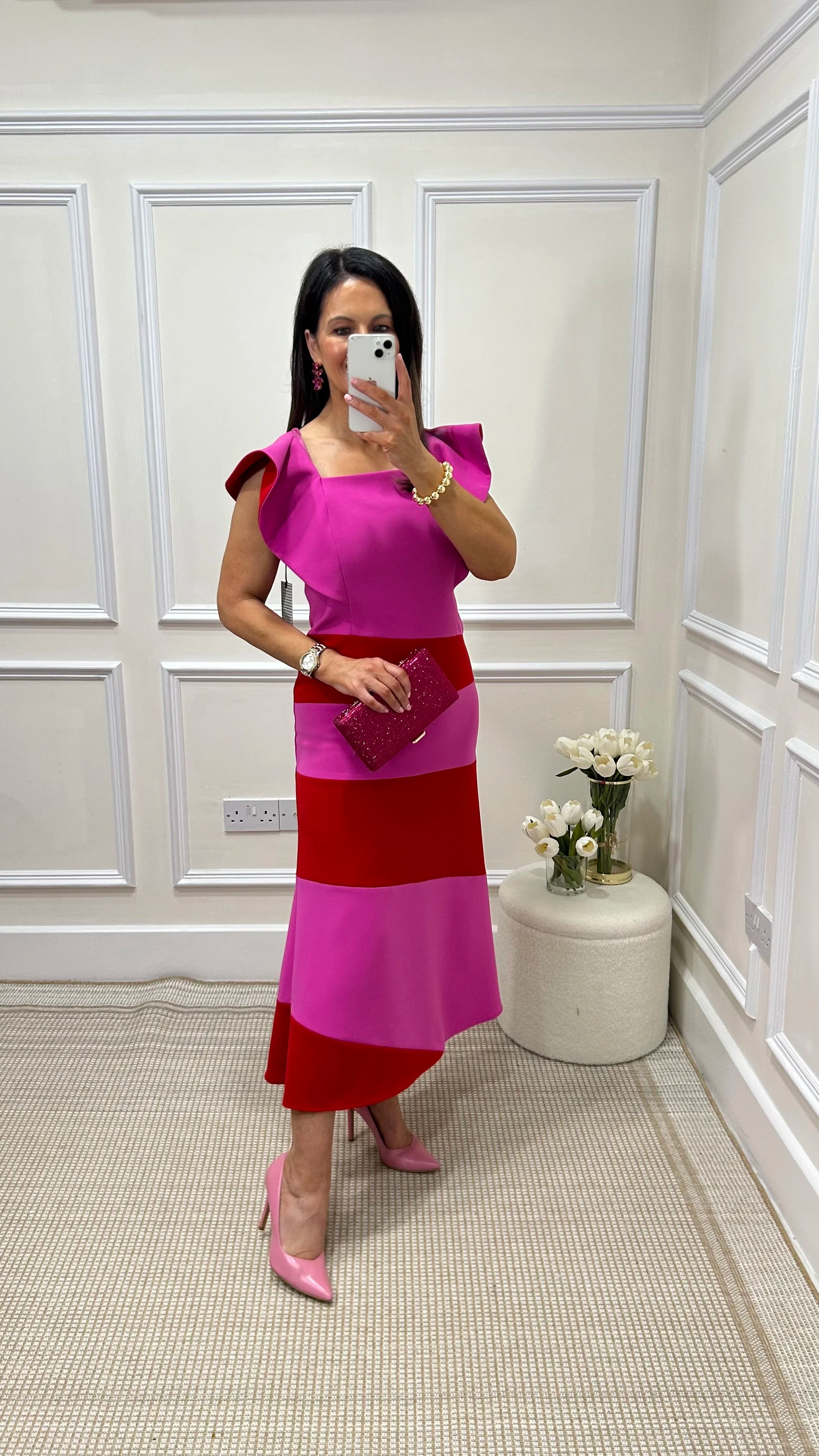 Lottie Pink/Red Stripe Dress