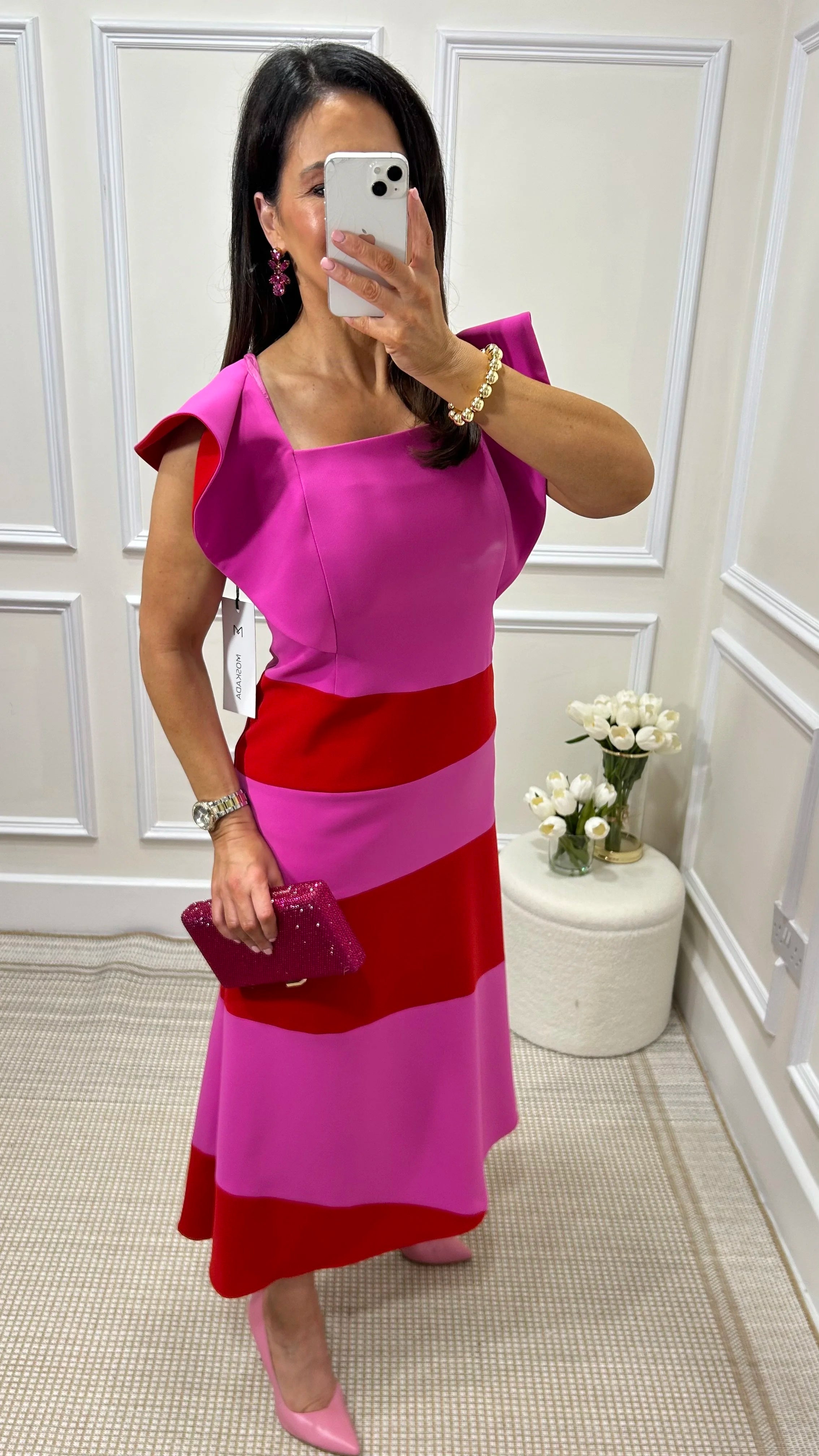 Lottie Pink/Red Stripe Dress