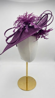 Violet Fascinator with Flowers & Pearls