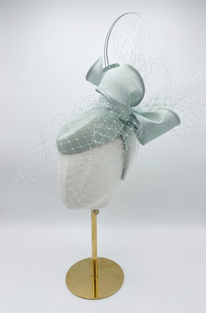 Mint Green Fascinator with Bow & Netting