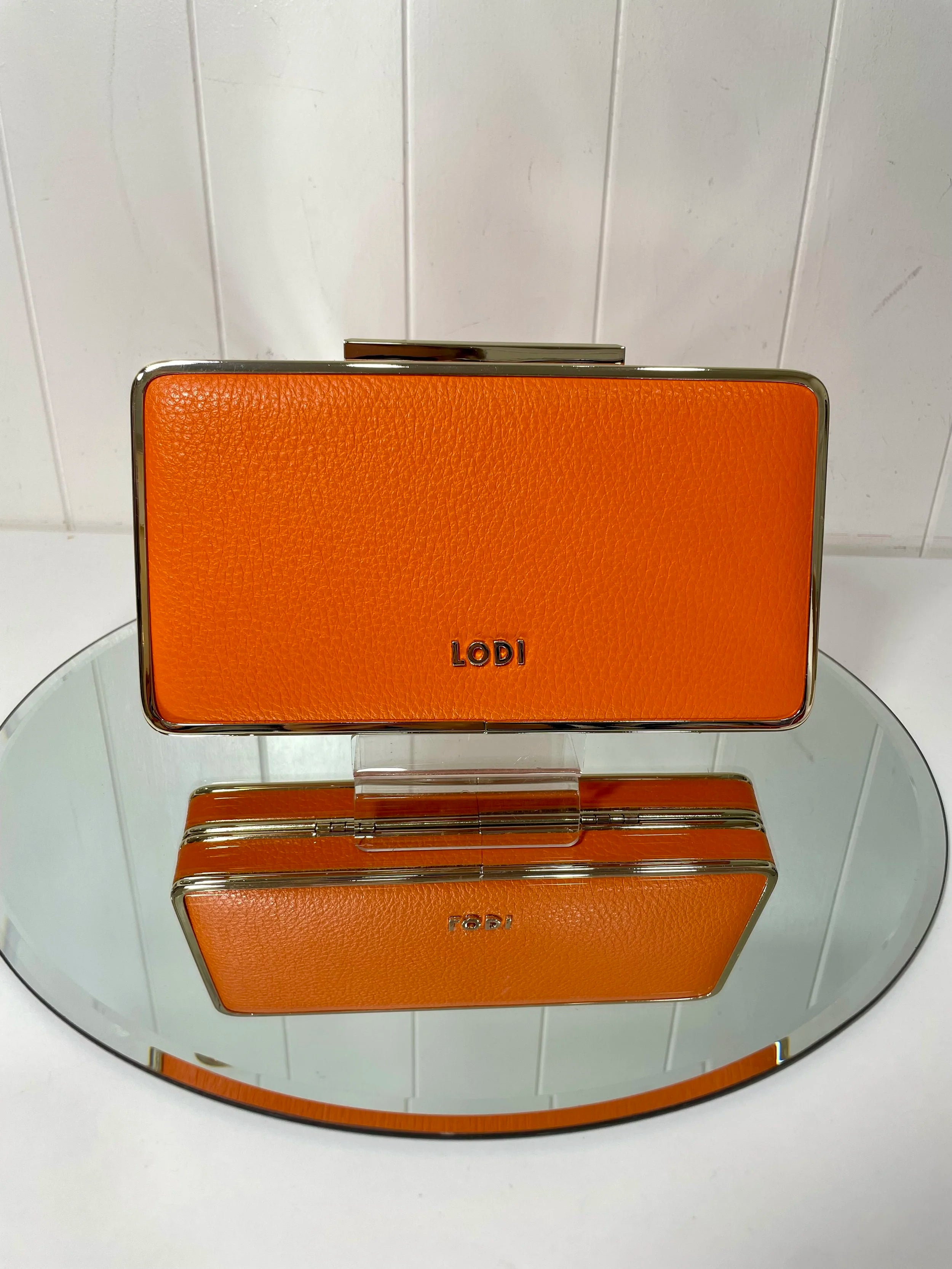 Lodi Lila Orange Box Clutch