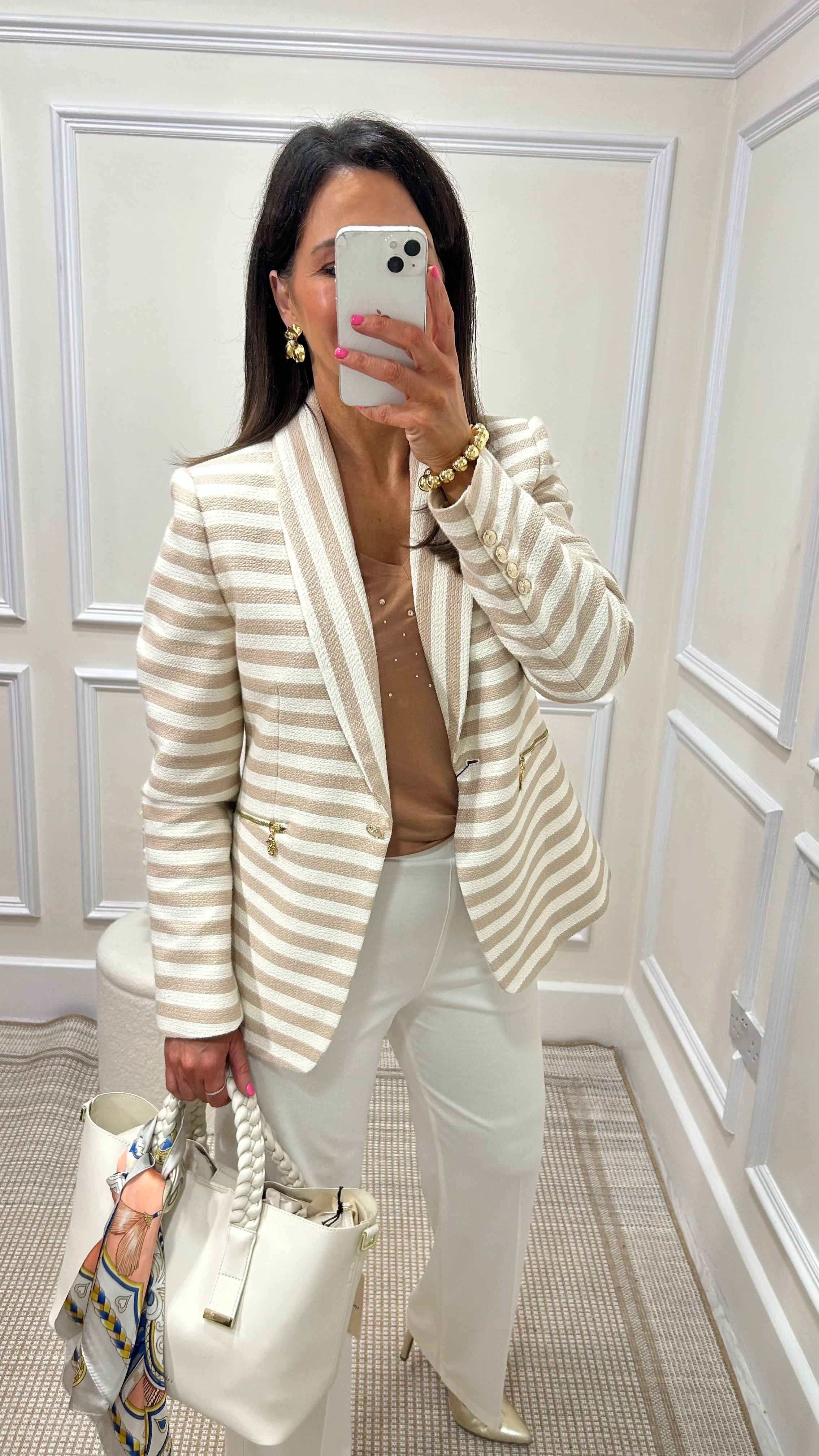 Girasol Beige Stripe Blazer