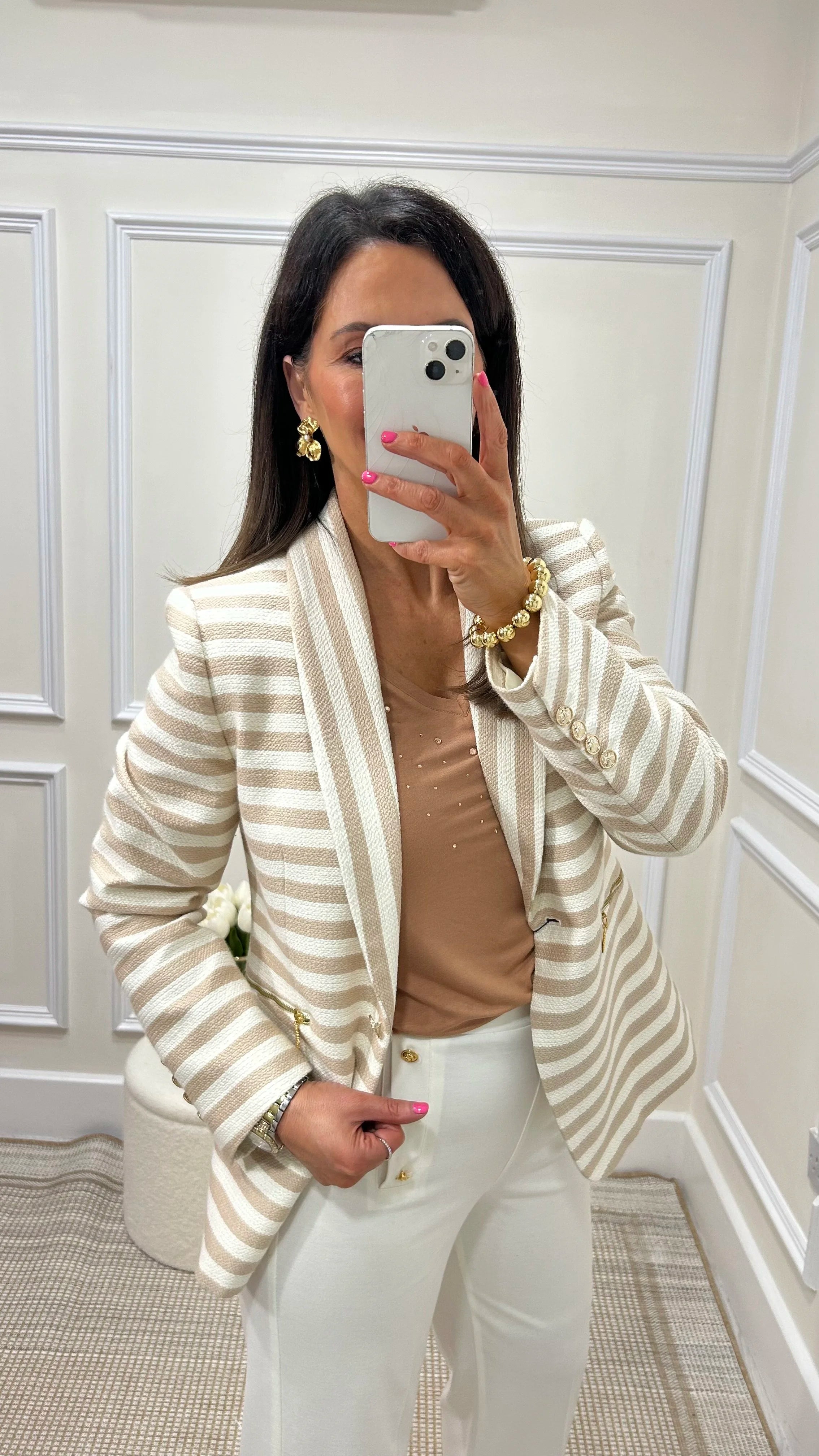 Girasol Beige Stripe Blazer