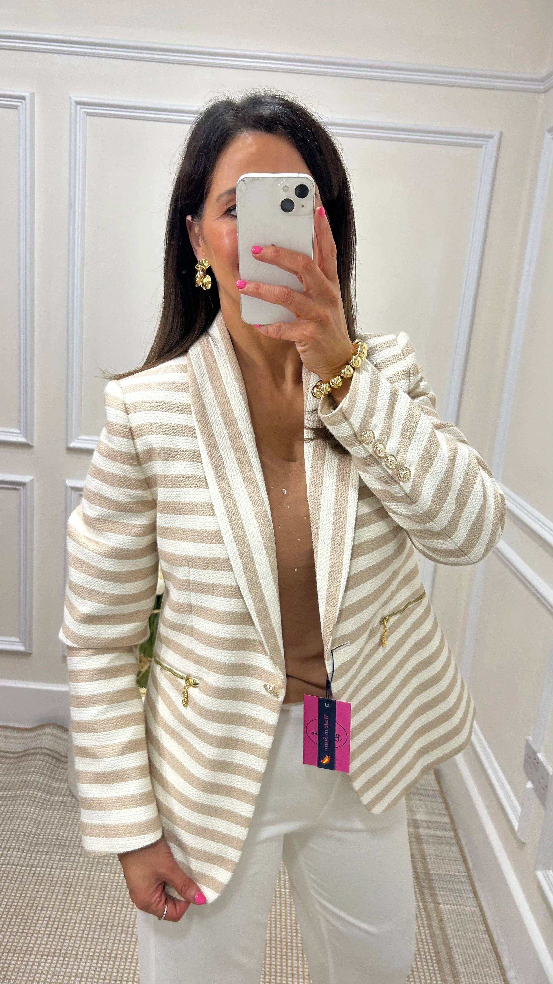 Girasol Beige Stripe Blazer