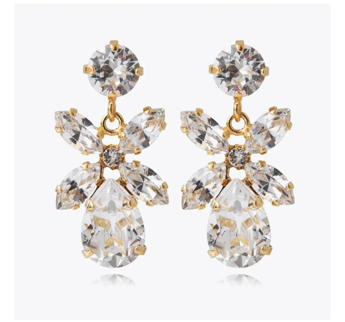 C Svedbom Mini Dione Crystal Gold Earrings