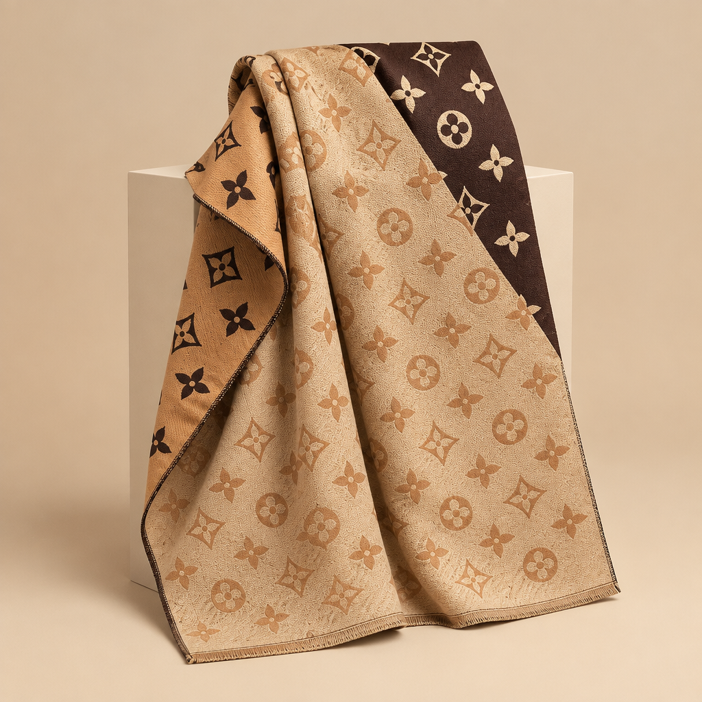 Madonna Brown Print Pashmina