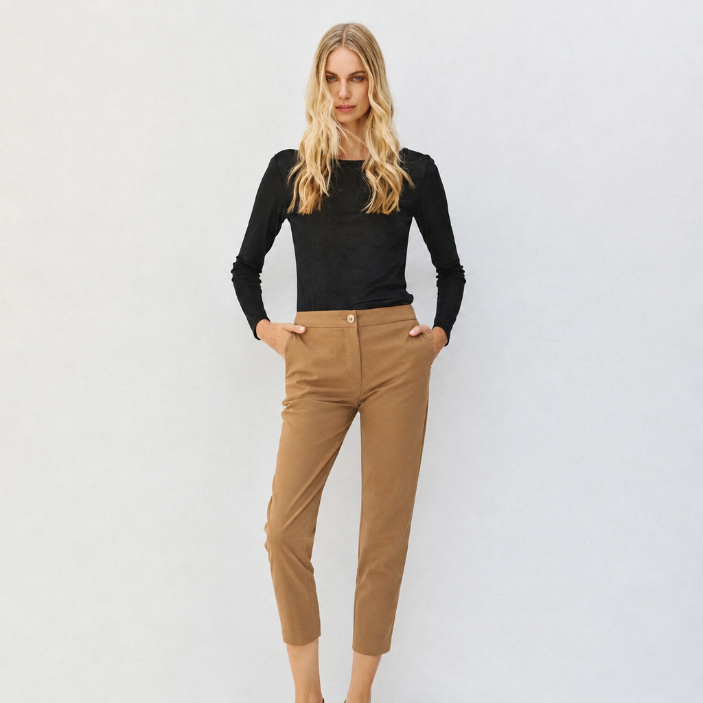 Kate Camel Ankle Length Trousers