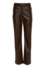 Brooke Chocolate Brown Faux Leather Trousers