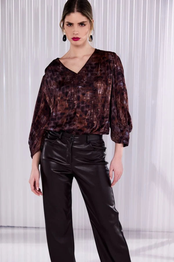 Brooke Black Faux Leather Trousers