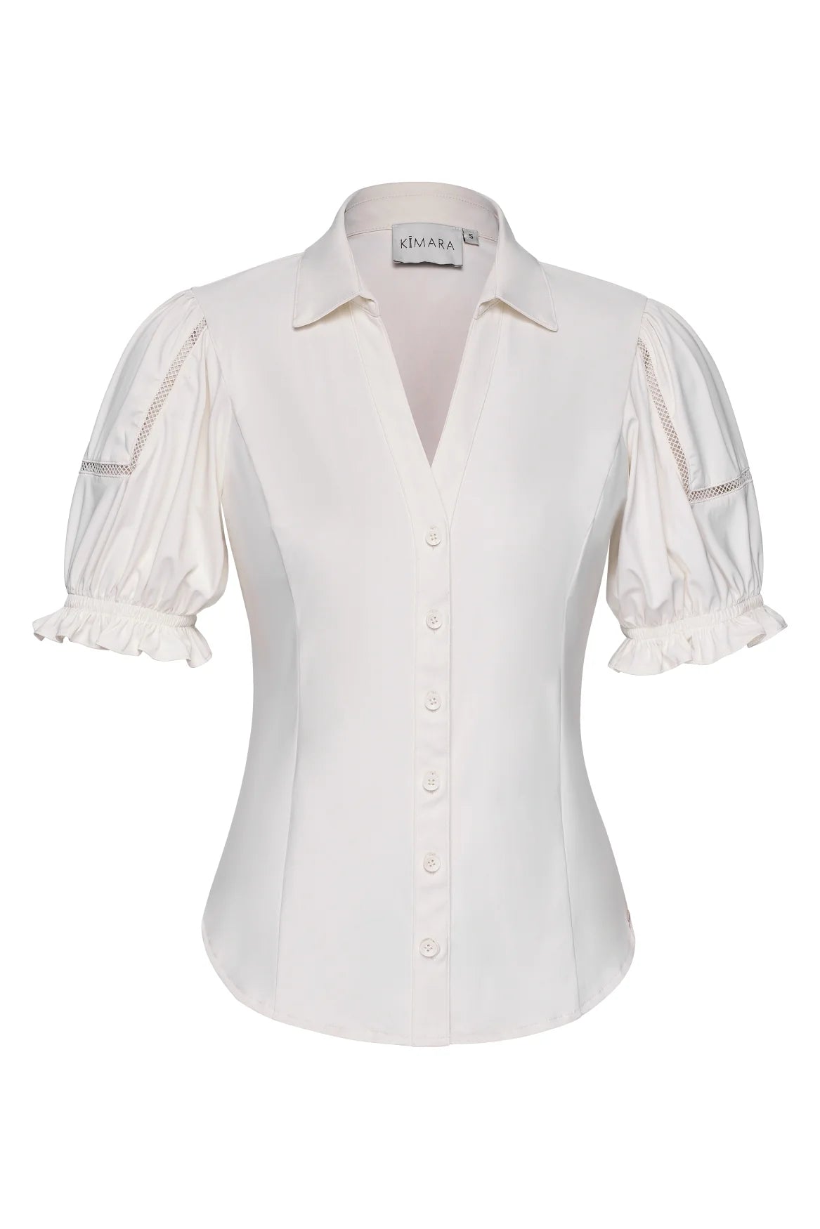 Janine Silver White Blouse